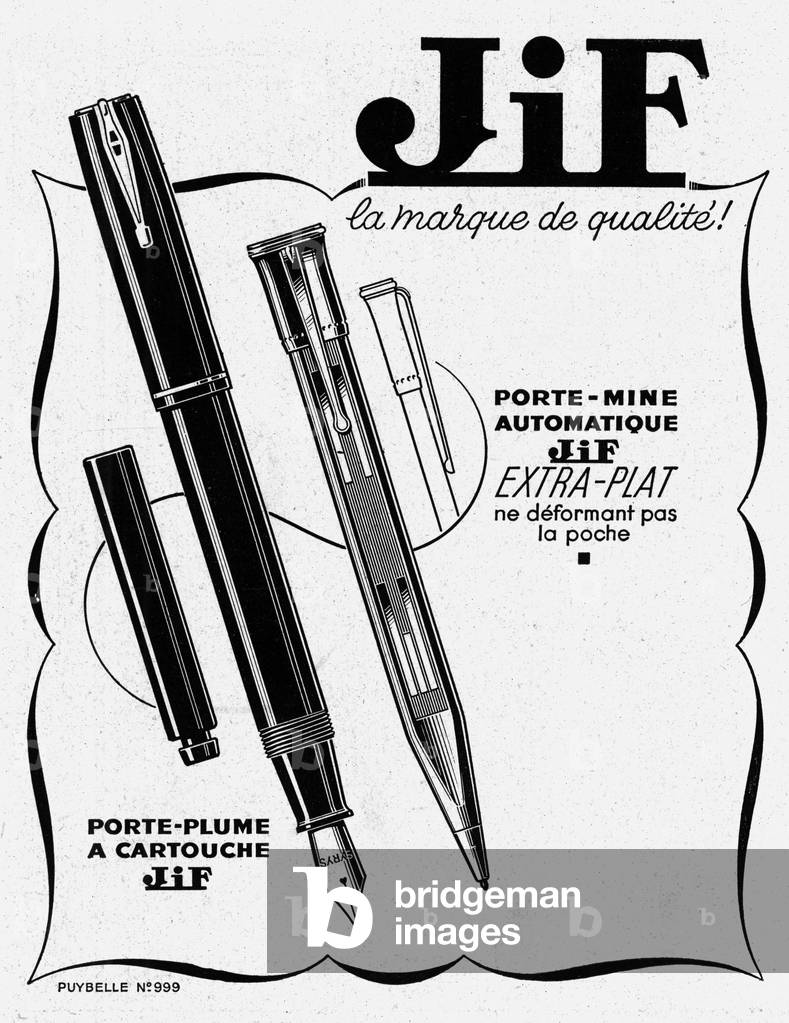 Advertisement for Jif pens, april 1943
