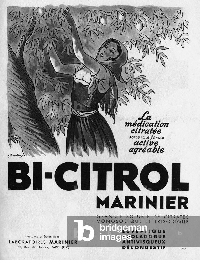 Advertisement for Bi Citrol Marinier (medicine) published in magazine Ridendo (medecine magazine), june 20, 1935