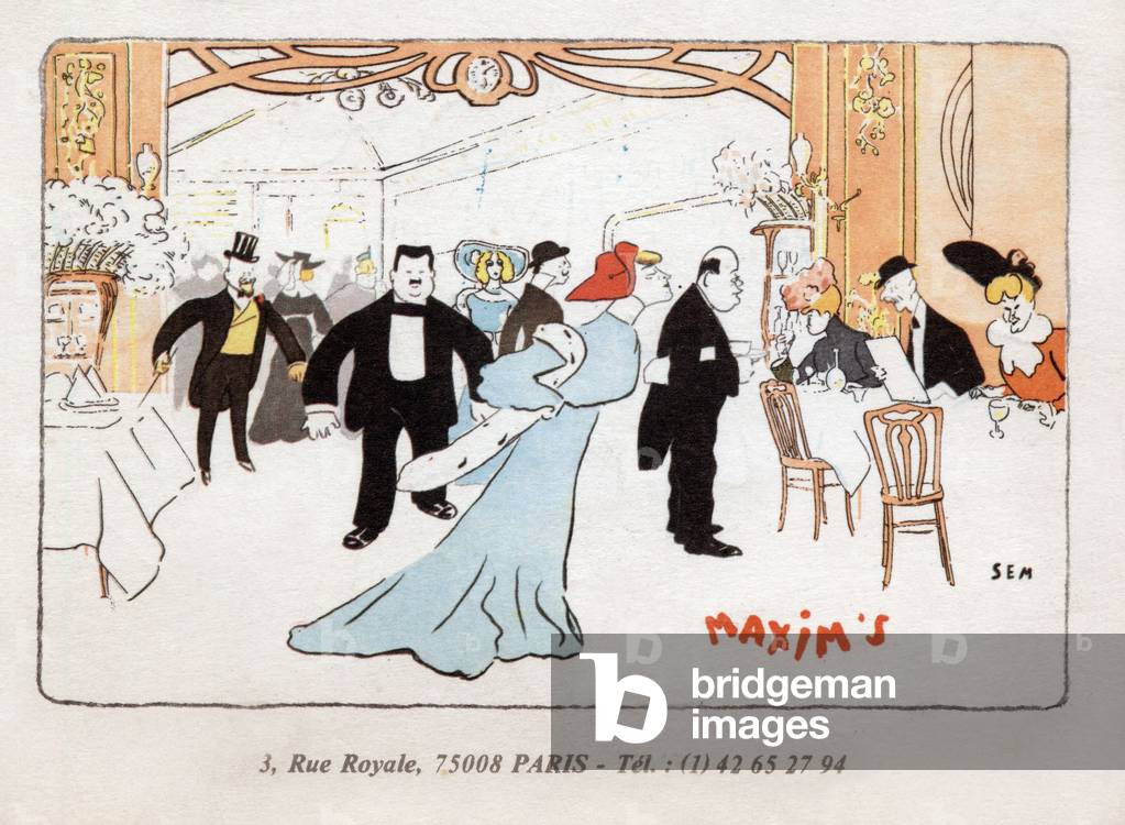 Visit card of Maxim's restaurant, Paris, c. 1925 (print)