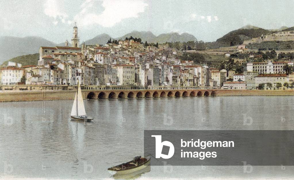 Menton : view of the old city, Postcard, c. 1907