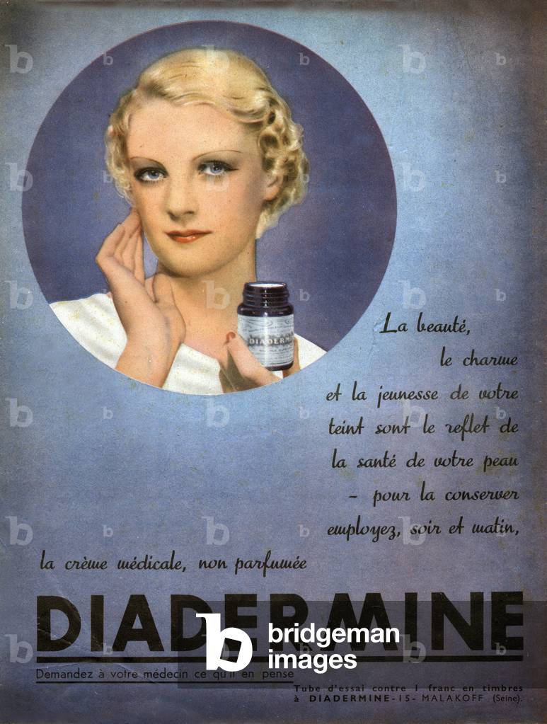 French advertisement for Diadermine cream 1937 (print)