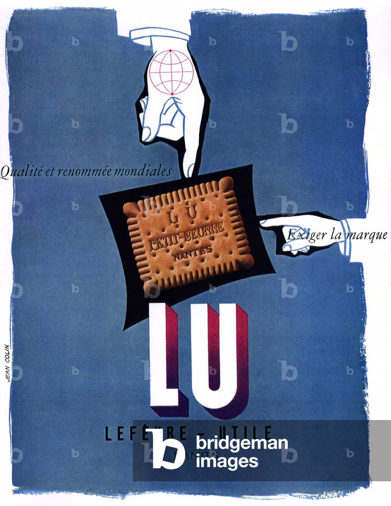 Advertisement for LU biscuits, France, 1953 (colour litho)