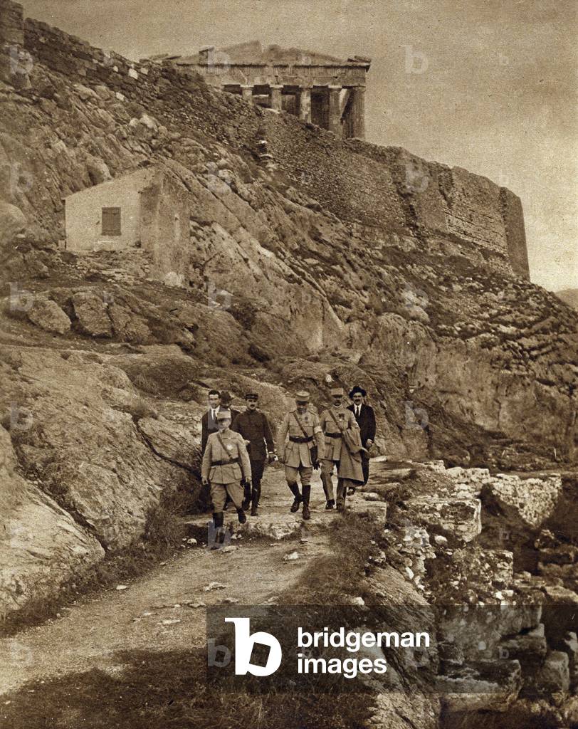 General Roques in Athens, 1916 (b/w photo)