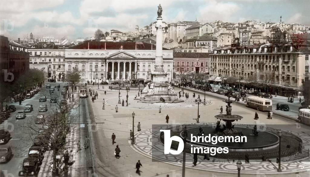 Lisboa, Portugal: Pedro IV square, Postcard, c. 1952