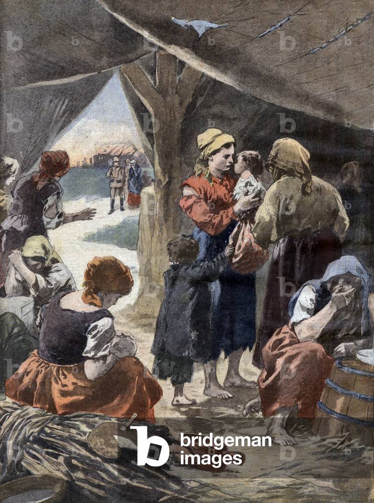 Boers war (1899-1902) in South Africa, Transvaal: Boers women prisoners, illustration from french newspaper 