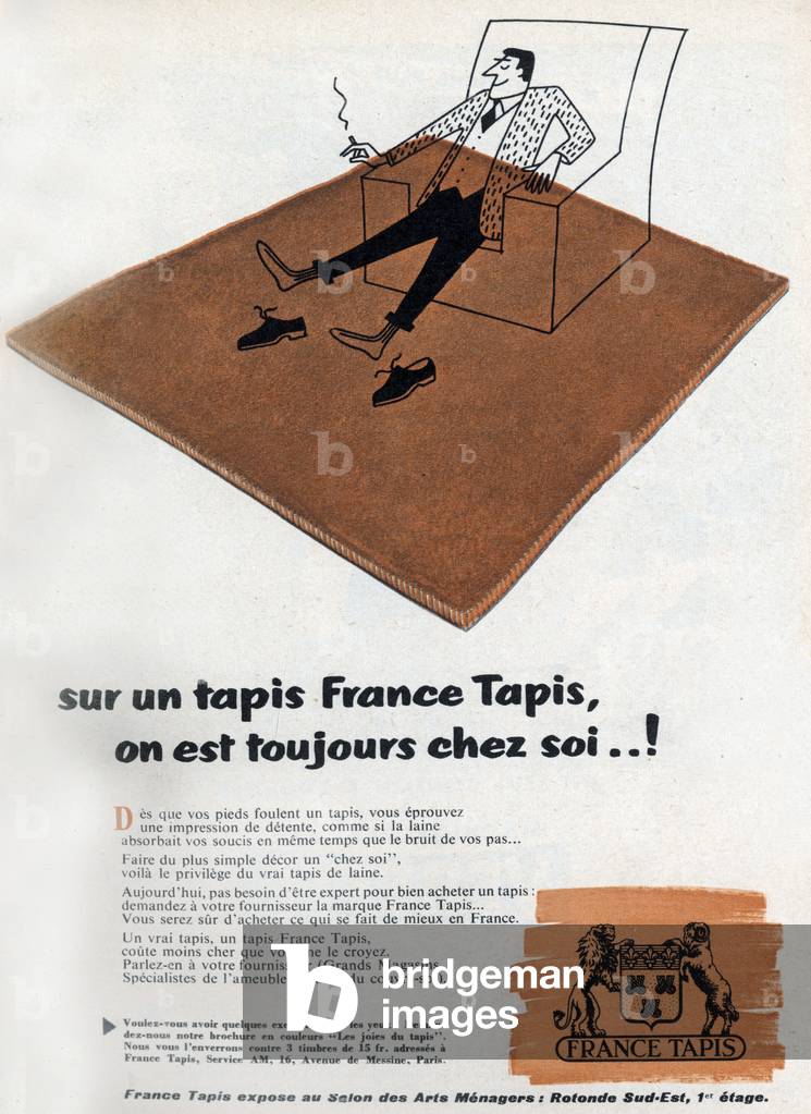 French advertisement for carpets, 1955