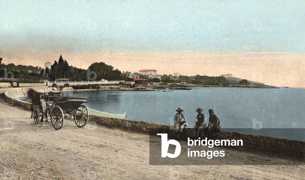 View of Antibes cape from golfe Juan, Postcard, 1906