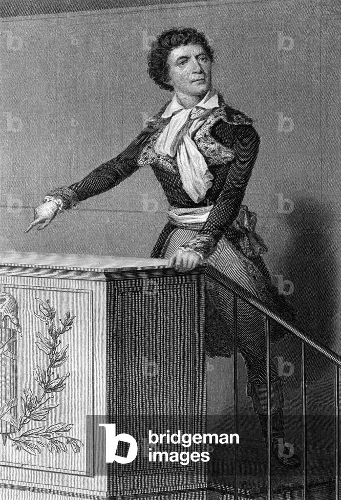 Jean-Paul Marat (1744-1793) deputy of Convention, founder of a paper, defender of people, he was killed by CharlotteCorday, engraving by Pannier after a drawing by Gaildrau