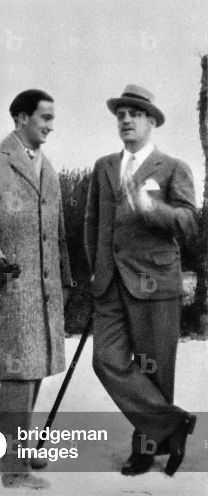 Salvador Dali  and Luis Bunuel in Spain in 1928 (b/w photo)