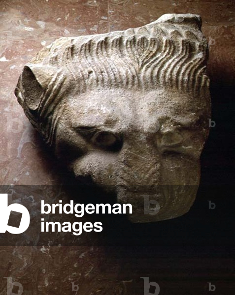 Lion's head, architectural detail from the Temple of Zeus at Olympia, Greek c.470-c.457 BC (marble)