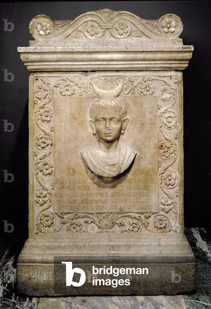 Funerary stele of a ten year old girl called Julia Victorina, Roman (marble)