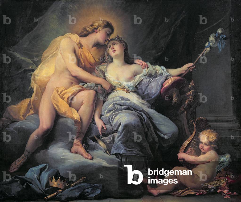 Apollo accarezza la ninfa Leucothea (olio su tela)