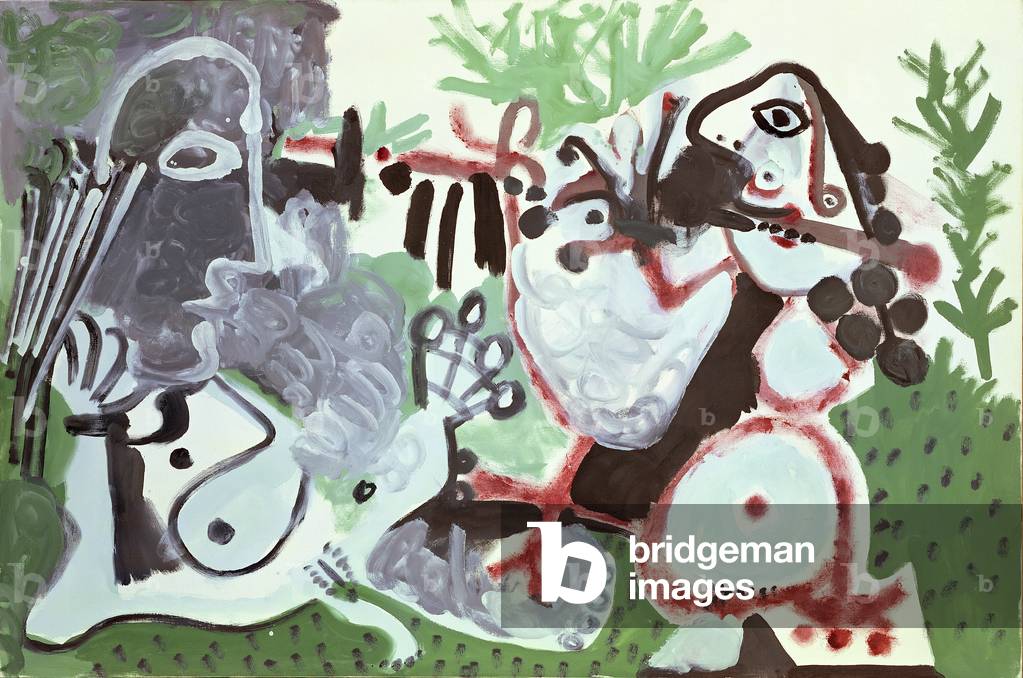 Zwei Figuren in einer Landschaft, 1967 (Öl auf Leinwand)