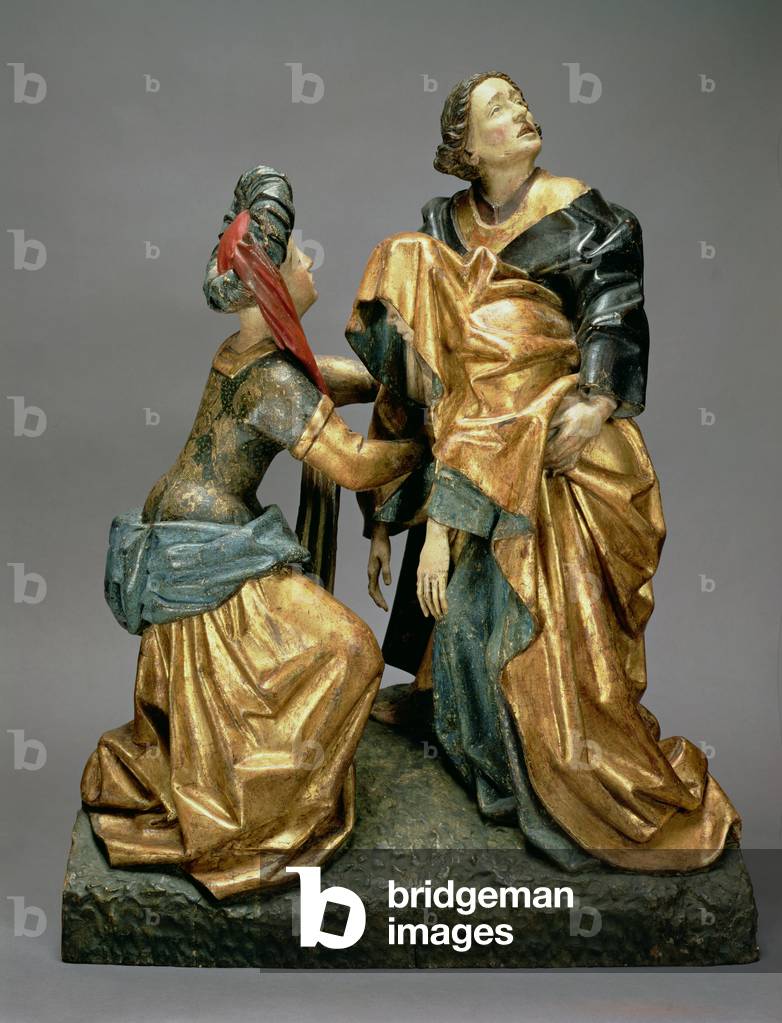 The Virgin Fainting, attributed to Burgos (polychrome wood)