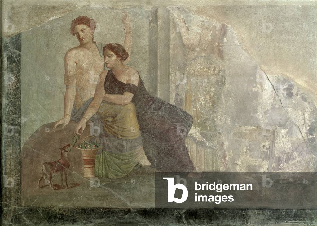 Women playing with a goat, Pompeii, 1st century (mural painting)