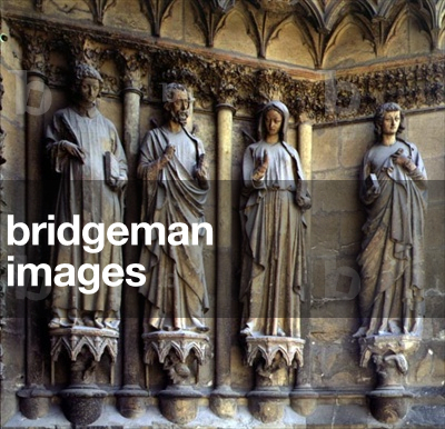Virgin and the apostles, detail of Sculptures from the exterior west facade, 13th/14th century (stone)