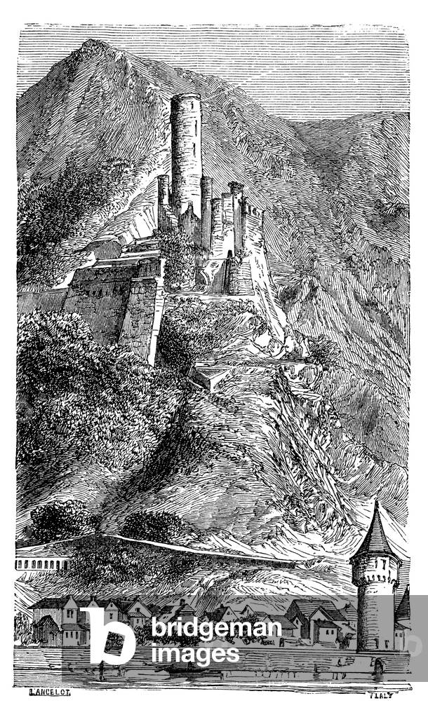 Castle/Burg Maus, above the village of Wellmich (part of Sankt Goarshausen) in Rhineland-Palatinate, Germany