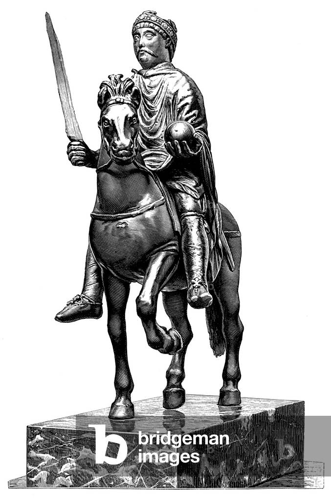 Charlemagne. Bronze statuette, now in the Musée Carnavalet in Paris