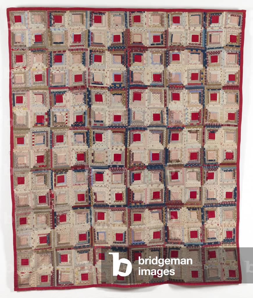 Elderton Log Cabin Coverlet, 1890-99 (textile)