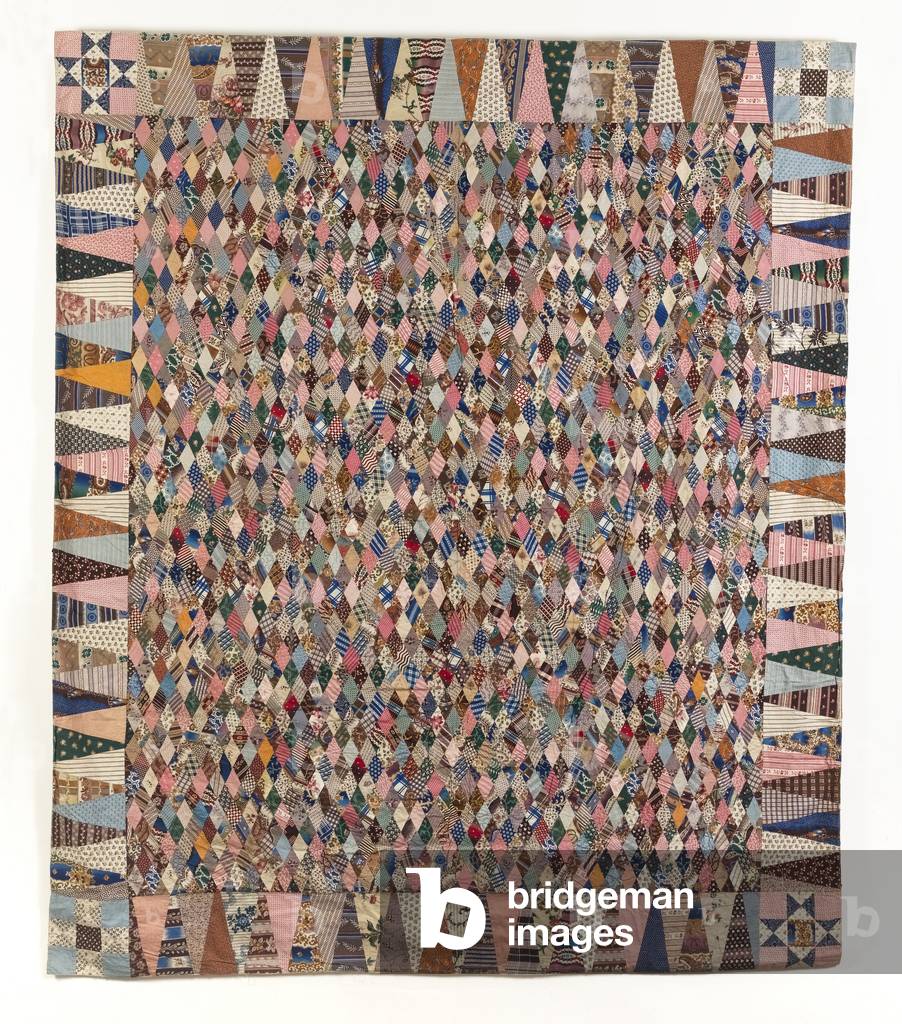 Diamond mosaic coverlet, 1840-69 (cotton)