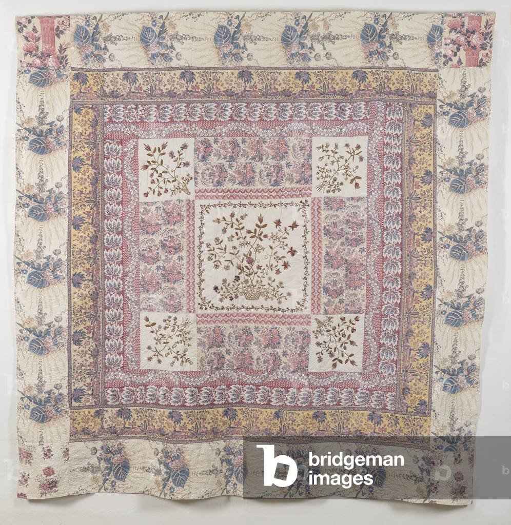 Frame Quilt With Embroidered Centre, 1810-20 (cotton)