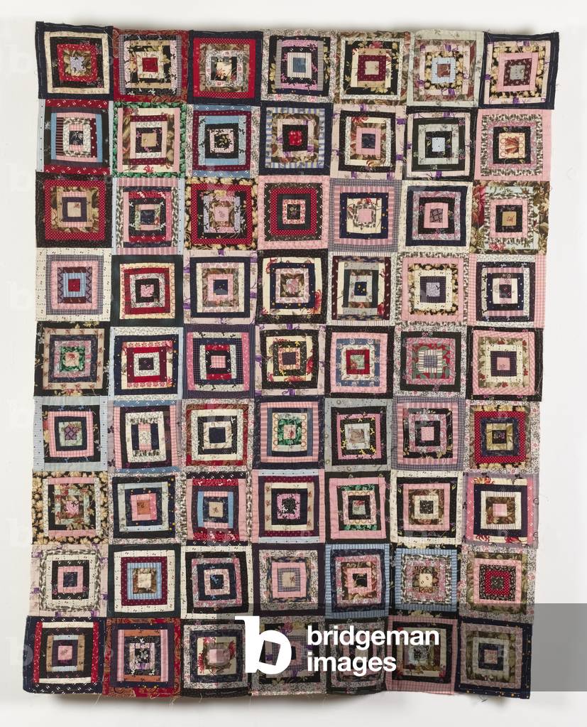 Log Cabin unfinished piece, 1880-1910 (textile)