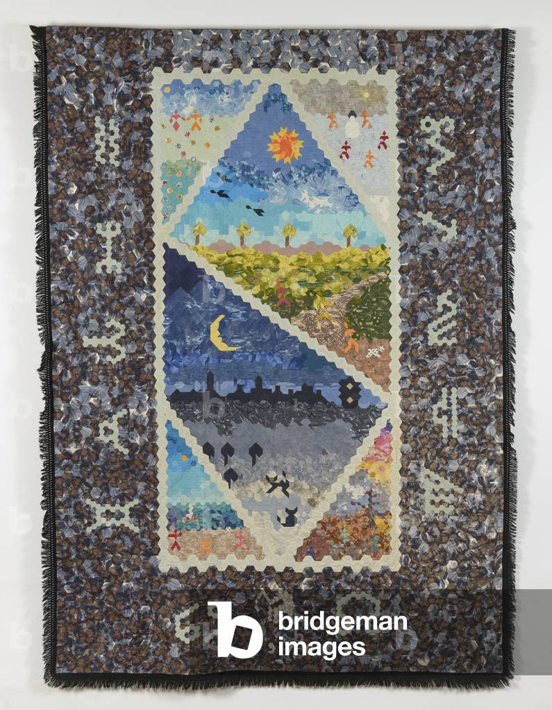 Denman College W.I. Hexagon Coverlet, 1970 (textile)