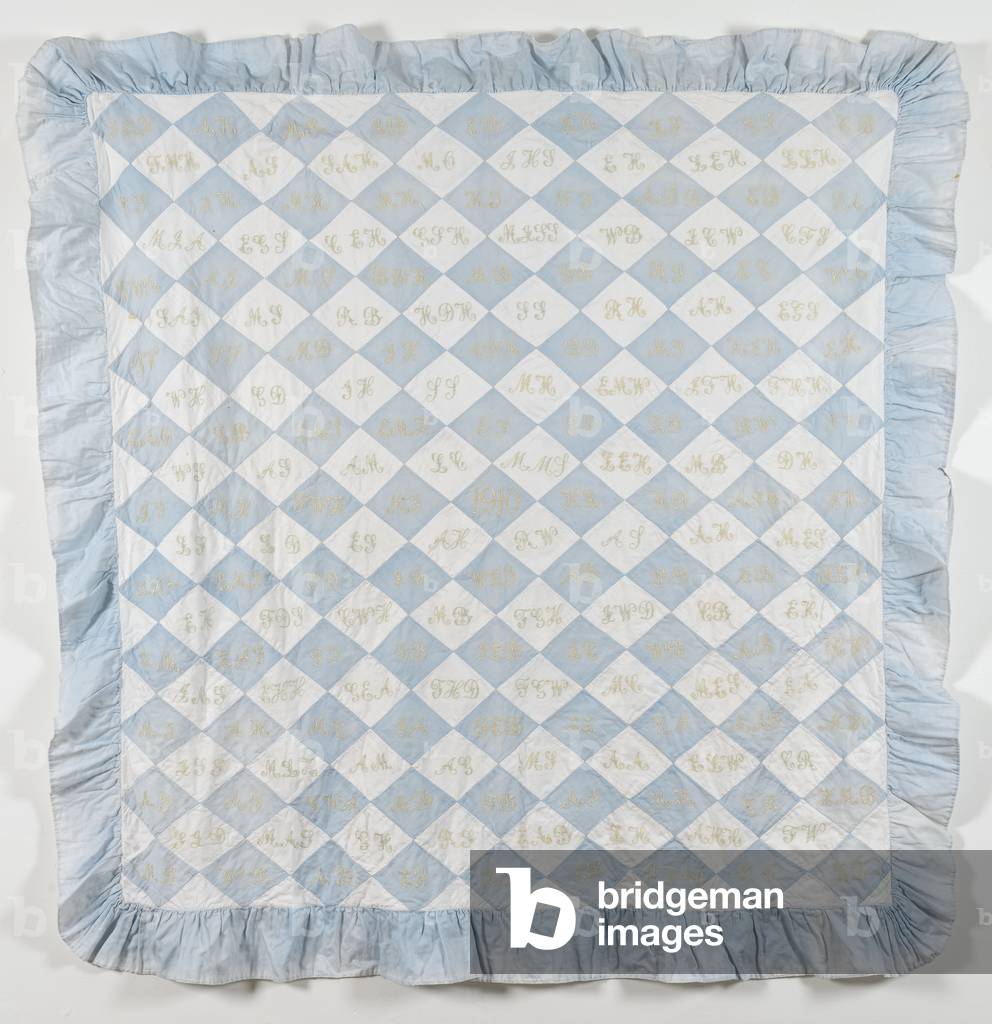 Bazaar Signature Coverlet by members of Zion Independent Chapel Bazaar, Morley, Leeds, 1910 (cotton)