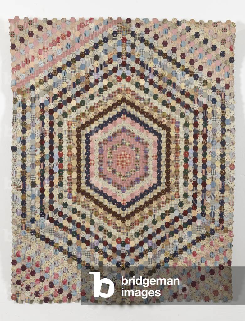 Concentric Rows Hexagon Top, 1880-89 (cotton)