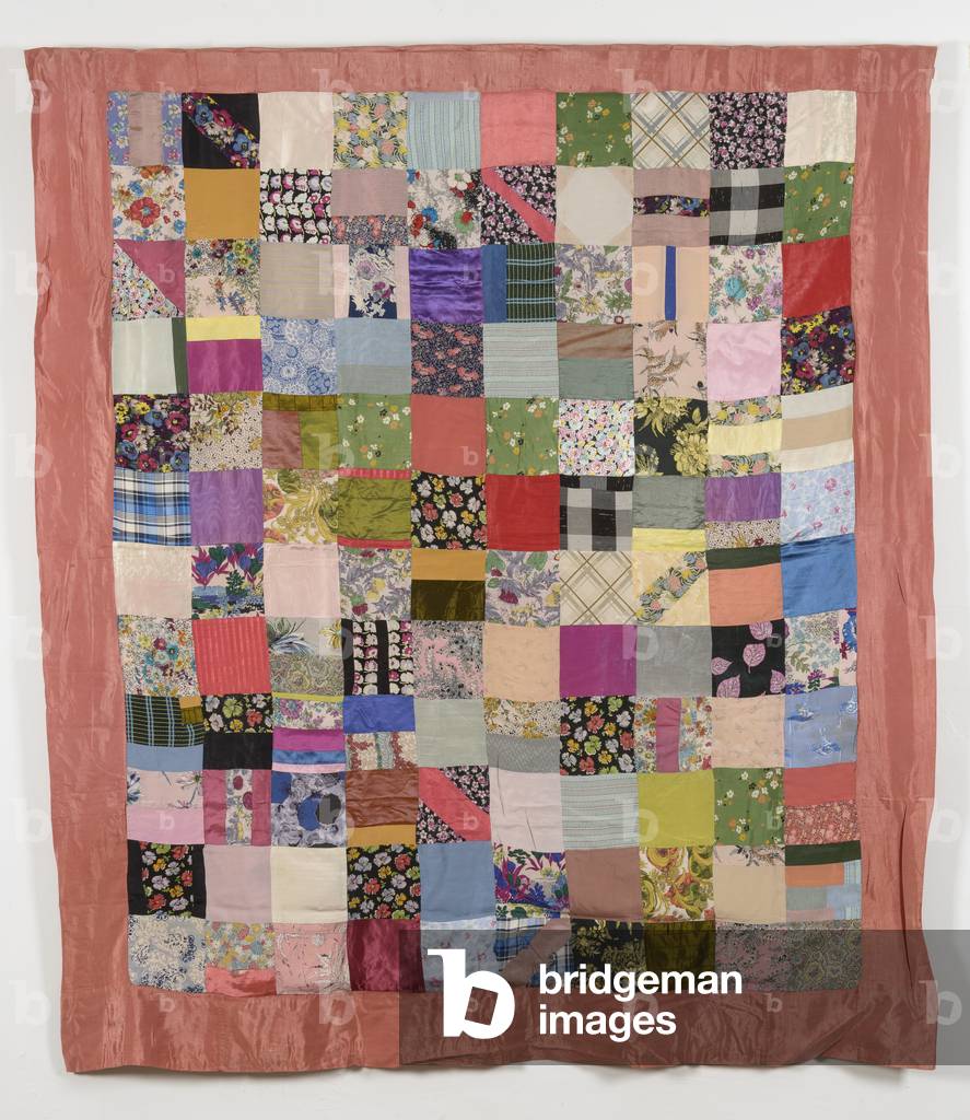 Mid 20th century square patchwork coverlet, 1950-60 (textile)