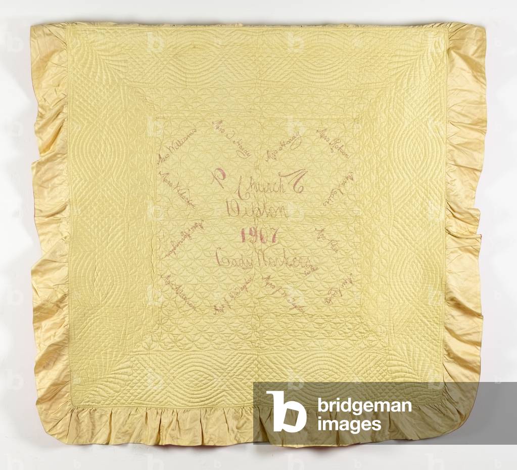 Wholecloth Signature Quilt, 1907 (cotton)