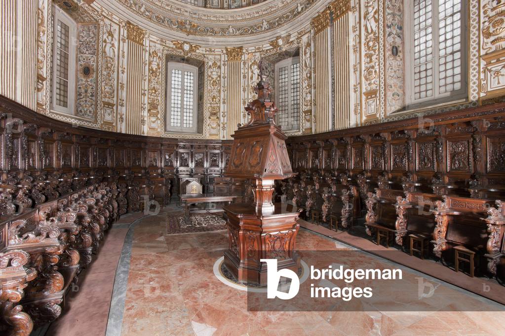 Wooden choir stalls