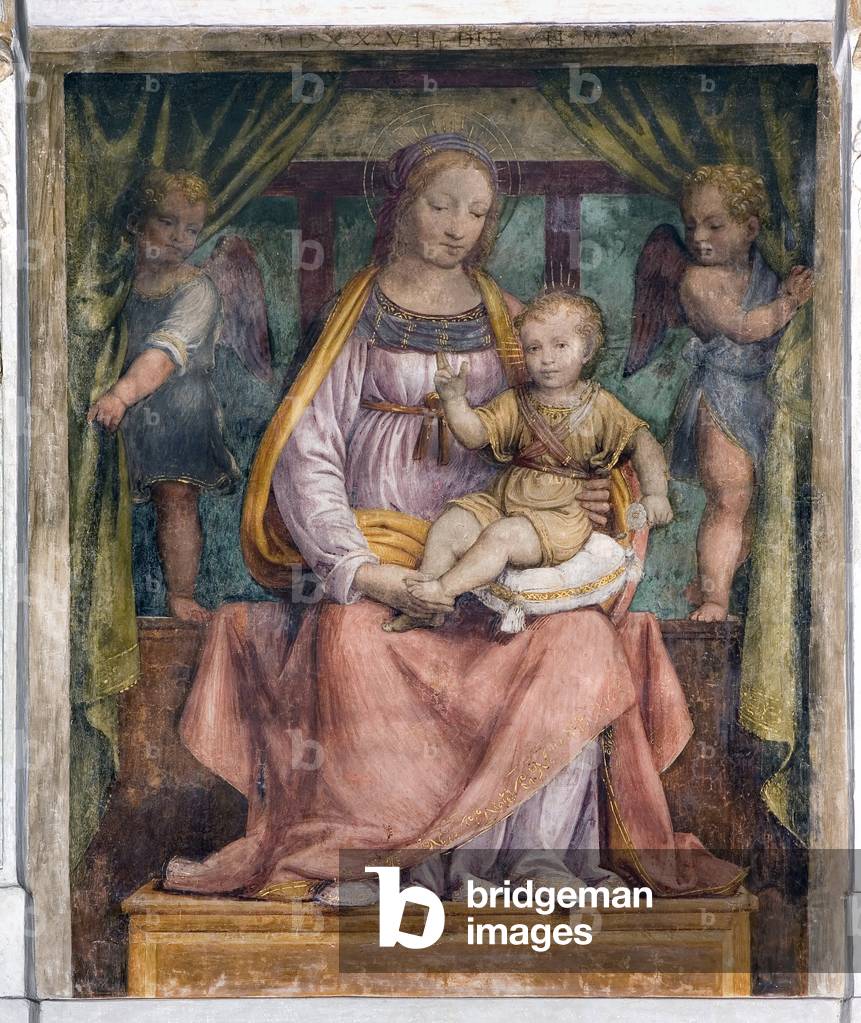 Image of Fresco depicting Virgin and Child Fresco of Bernardino de Scapis known as Bernardino Luini (1481-1532
