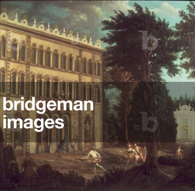 Country House with Elegant Figures (one of a pair)