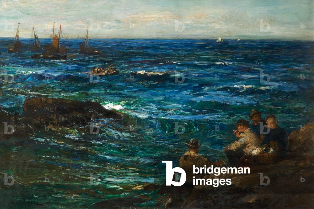 Pilchard Fishers, 1901 (oil on canvas)