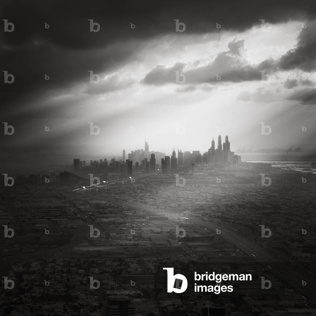 Marina Skyline, Dubai, United Arab Emirates, 2015 (b/w photo)