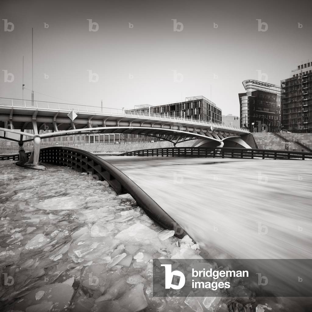 Frozen Spree Berlin, Germany, 2014 (b/w photo)
