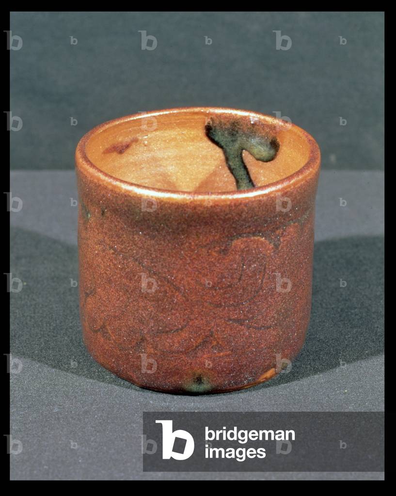 Ciotola da tè, gres con smalto giapponese in ferro Tessha, 1923 circa