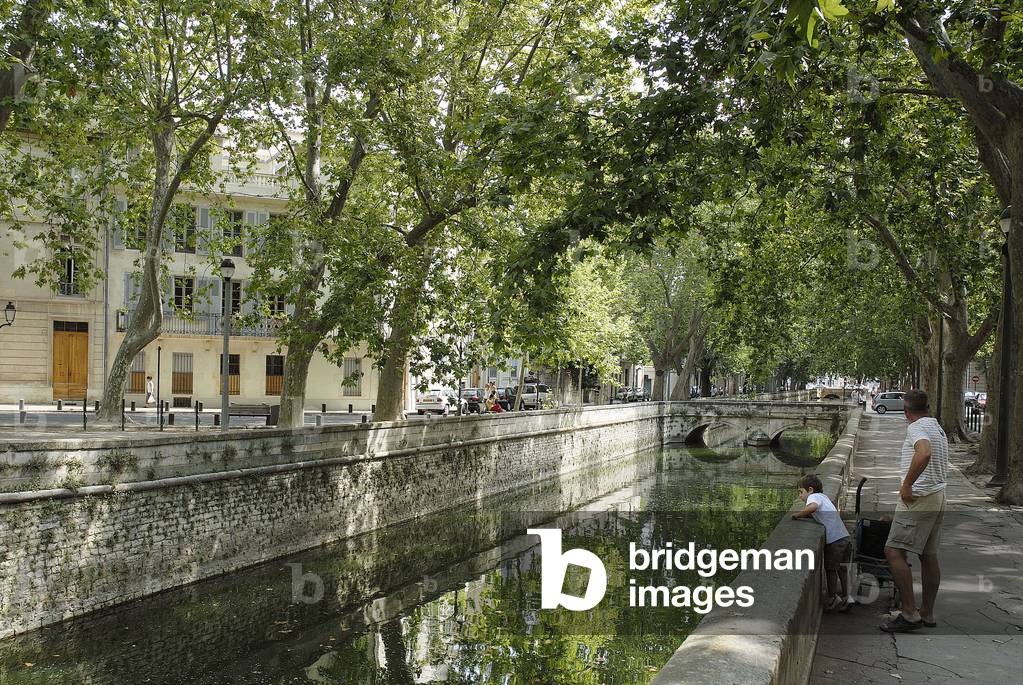 the canal de la Fontaine in Nimes (Gard).
