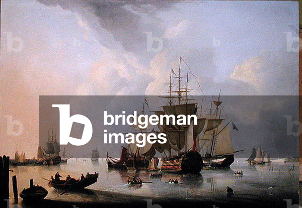 A Two Decker and other Vessels, 1829 (oil on panel)
