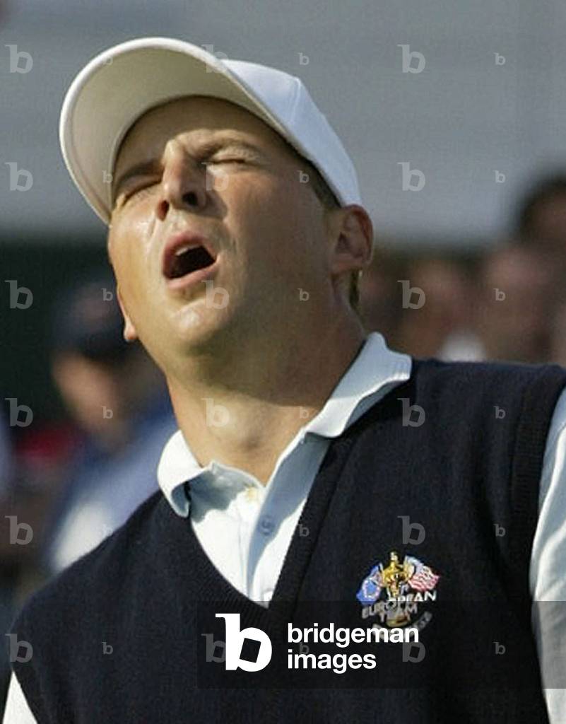 Image of EUROPE'S NICLAS FASTH SHOWS HIS FRUSTRATION AS HE MISSES ON