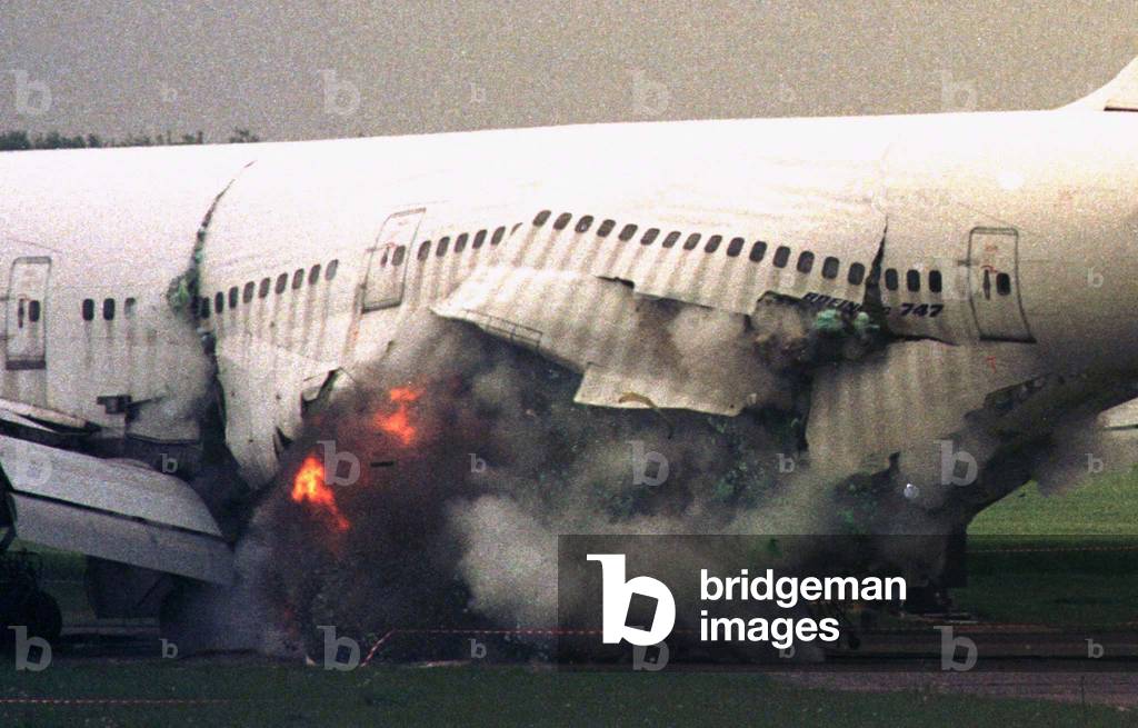 A Boeing 747 aircraft explodes in a controlled detonation to simulate a bomb going off in the luggag.., 1997-0