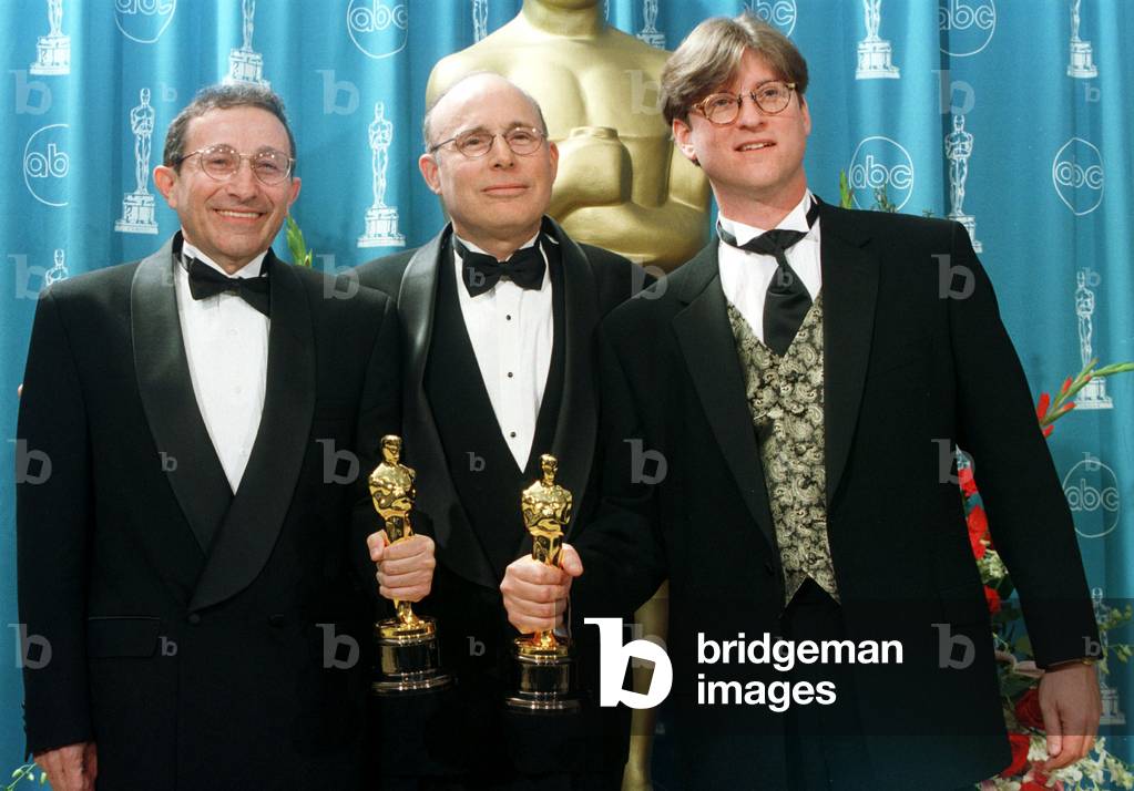 Image of Rabbi Marvin Hier (L) poses with Director Mark Jonathan Harris
