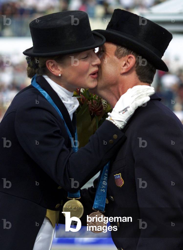 GOLD MEDALIST OF TEAM DRESSAGE GERMAN WERTH AND USA BRONZE MEDALIST SEIDEL KISS, 2000-09-27 (photo)