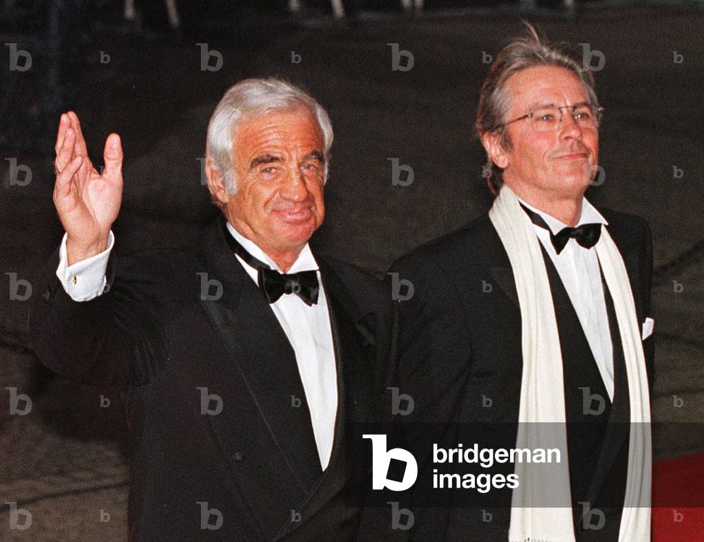 Image Of Famous France s Actors Jean Paul Belmondo L And Alain Delon Pose