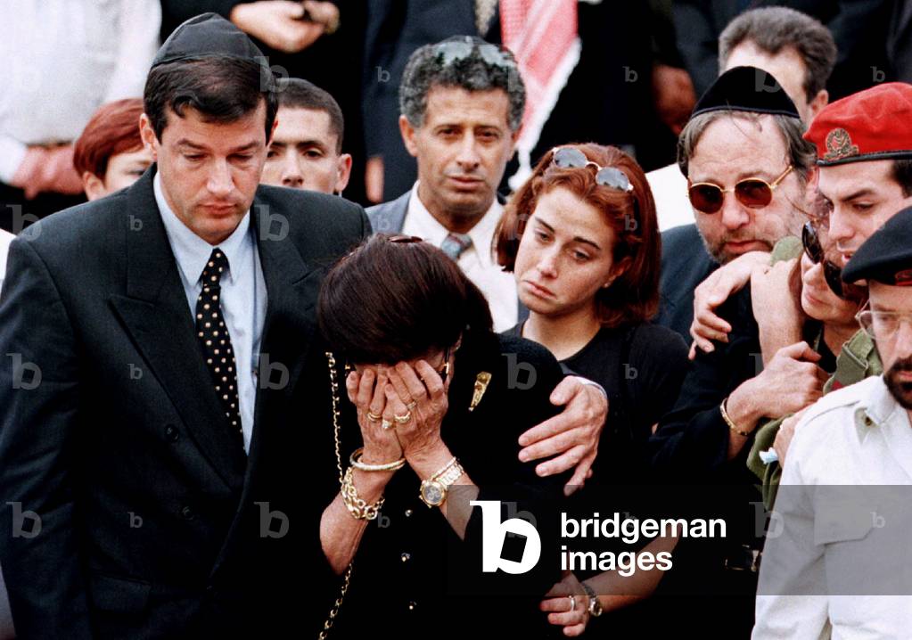 Lea Rabin Image of Slain Israeli Prime Minister's widow Leah Rabin (C) weeps in