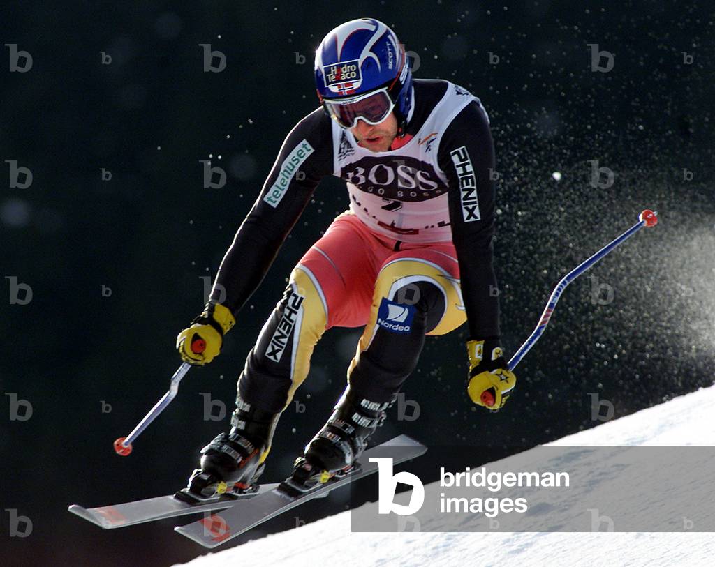AAMODT OF NORWAY IN ACTION DURING THE WORLD CUP DOWNHILL IN KITZBUEHEL, 2002-01-19 (photo)