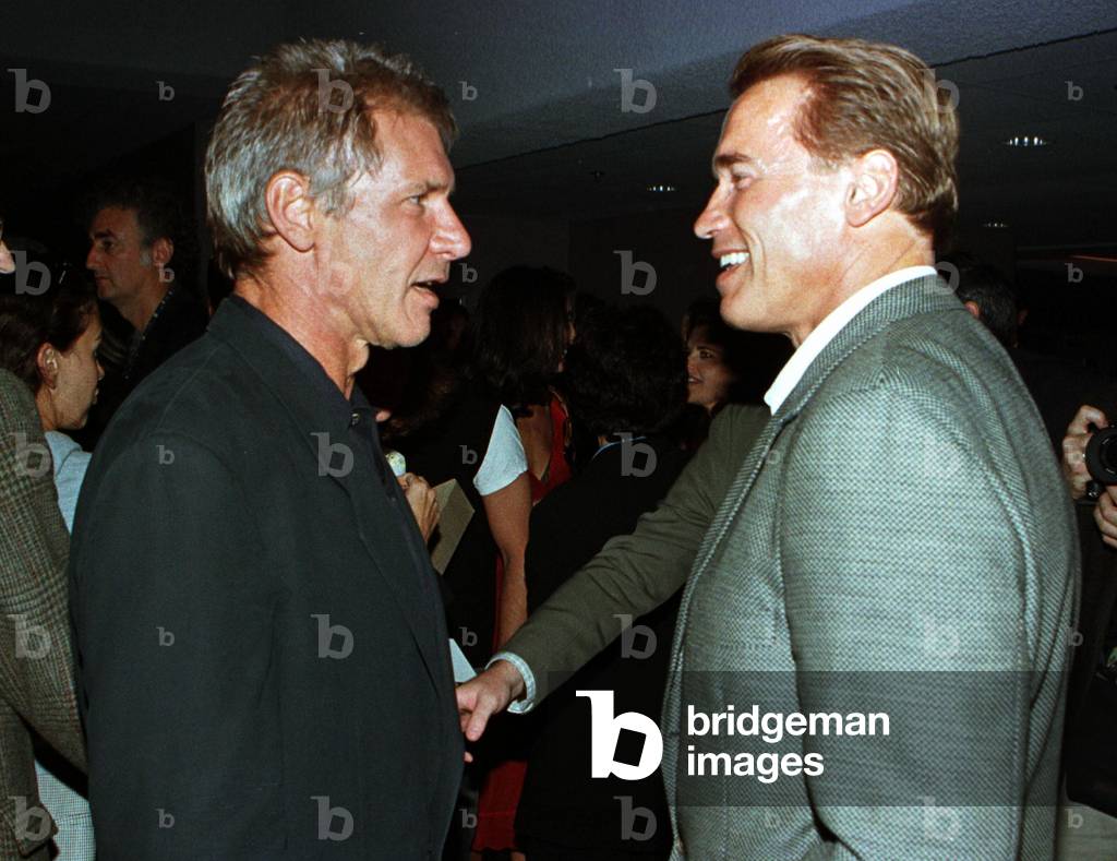 Image of ACTORS HARRISON FORD AND ARNOLD SCHWARZENEGGER AT PREMIERE OF AIR