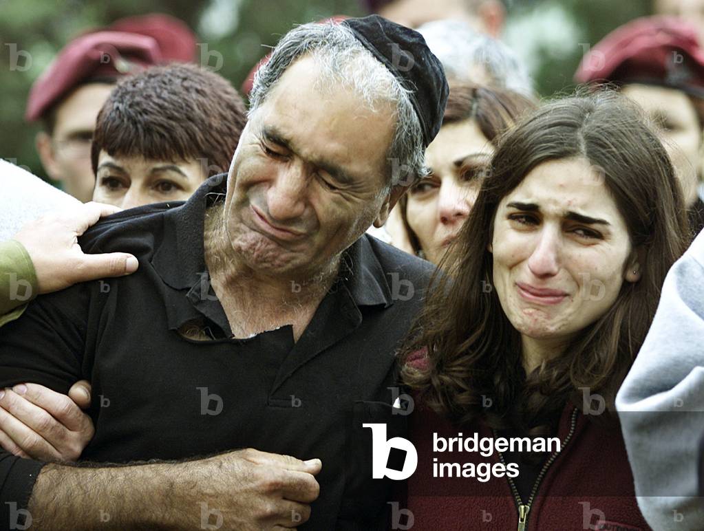 Image of THE FATHER AND SISTER OF SLAIN ISRAELI SOLDIER TAL ZEMACH