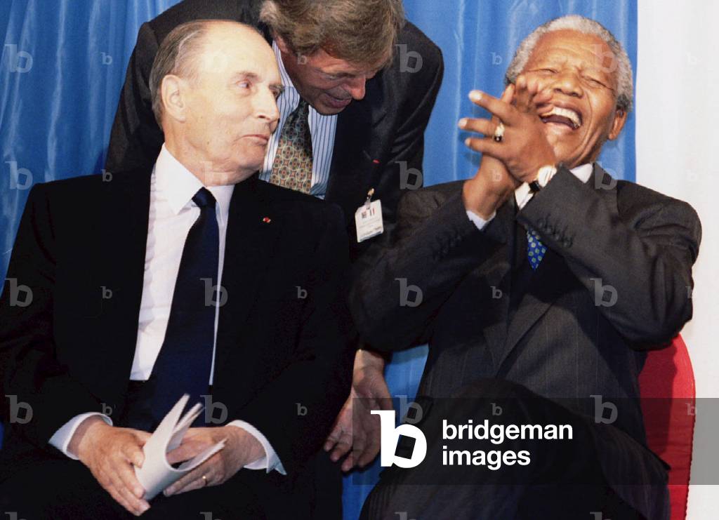 Image of FRENCH PRESIDENT MITTERRAND AND SOUTH AFRICAN PRESIDENT